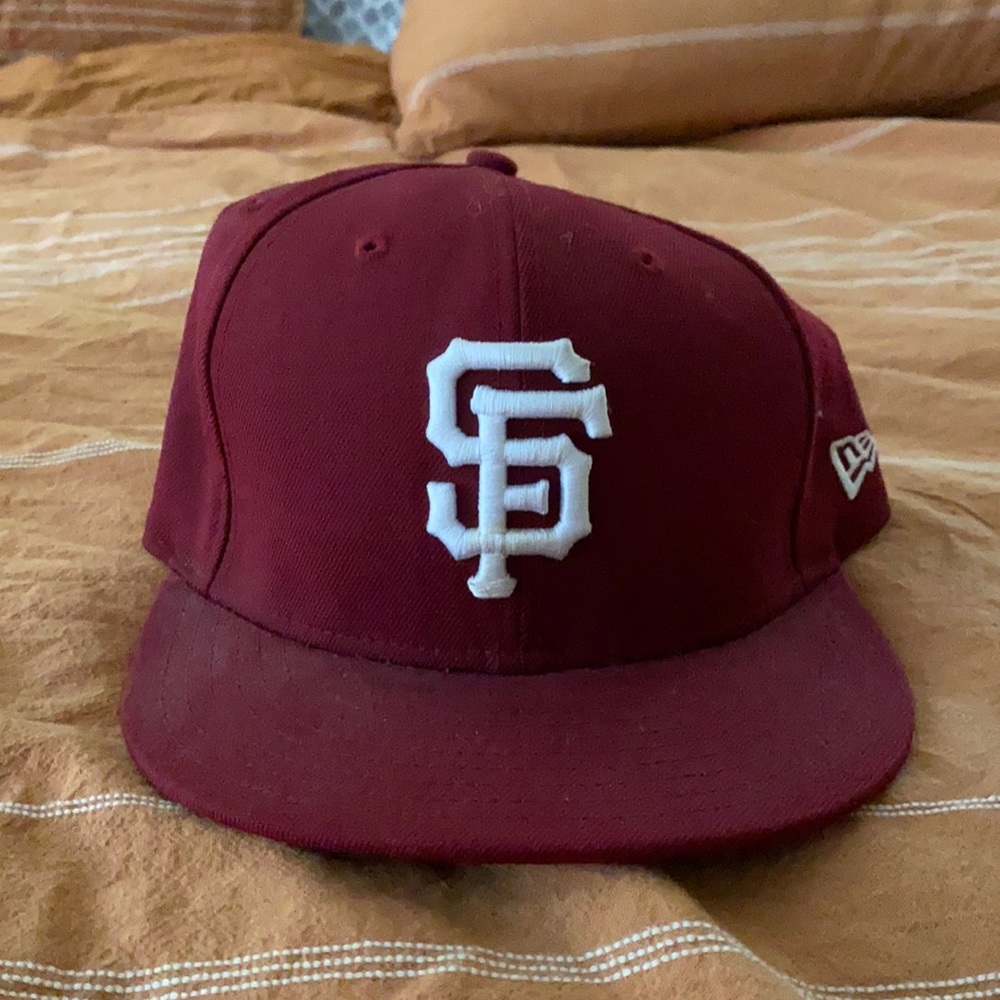 SF Giants - New Era Fitted 7 1/2 Burgundy/White